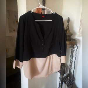 5/48 color block button-down blouse size M